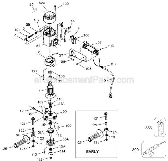 Page A Diagram and Parts List for 7403  Porter Cable Sander Polisher